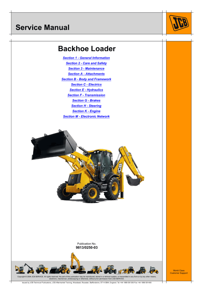 JCB 3cx, 4cx, 4cxs, 5cx Service Manual, информация по ремонту и ...